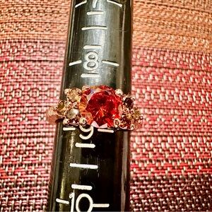 Fragrant Jewels Gold Ring with Fiery Red Gem